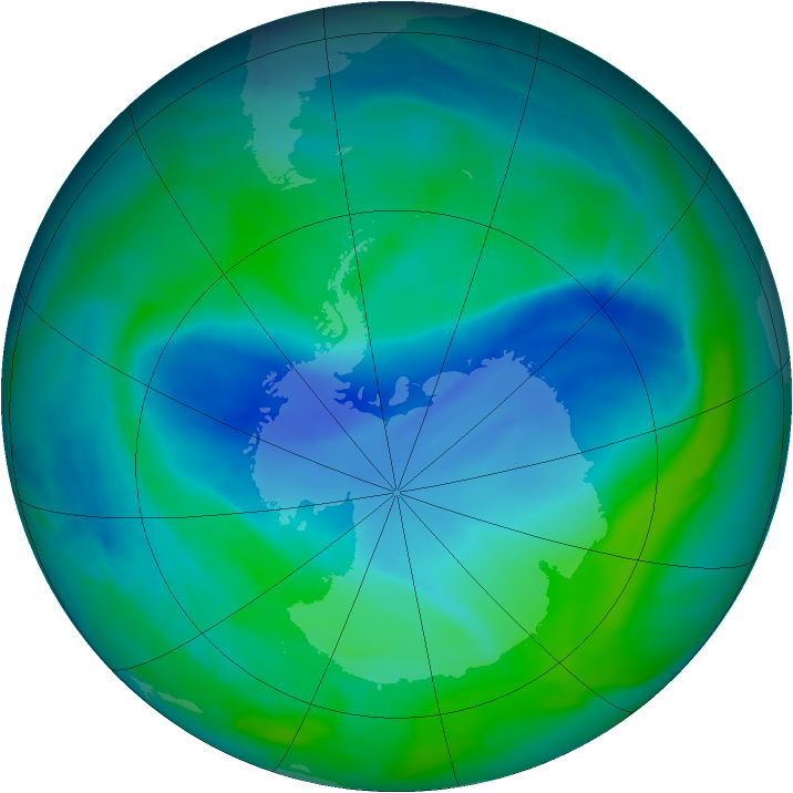 Antarctic ozone map for 17 December 2008